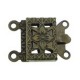 Metal Box clasp ± 20x10mm 2-strands Antique bronze